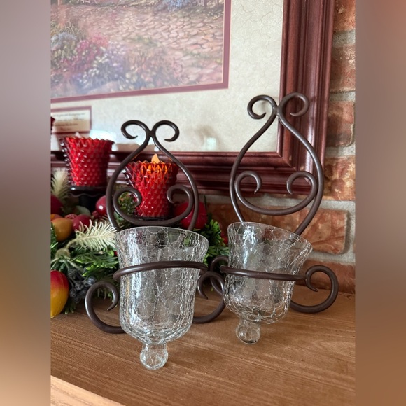 Vintage 1984 Elegant Brown Candle Sconce Holders - Picture 4 of 7